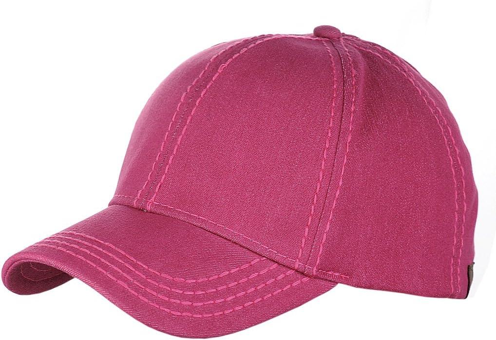 imageCC Ponycap Messy High Bun Ponytail Adjustable Cotton Baseball Cap HatHot Pink