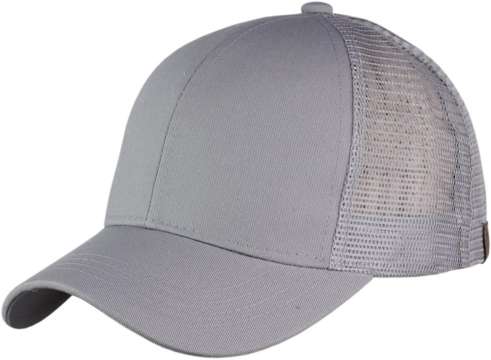 imageCC Ponycap Messy High Bun Ponytail Adjustable Mesh Trucker Baseball Cap Hat Gray