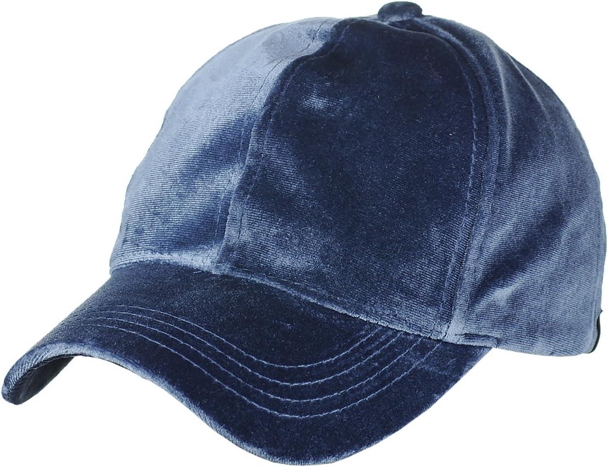 imageCC Ponycap Messy High Bun Ponytail Soft Velvet Adjustable Baseball Cap HatDenim