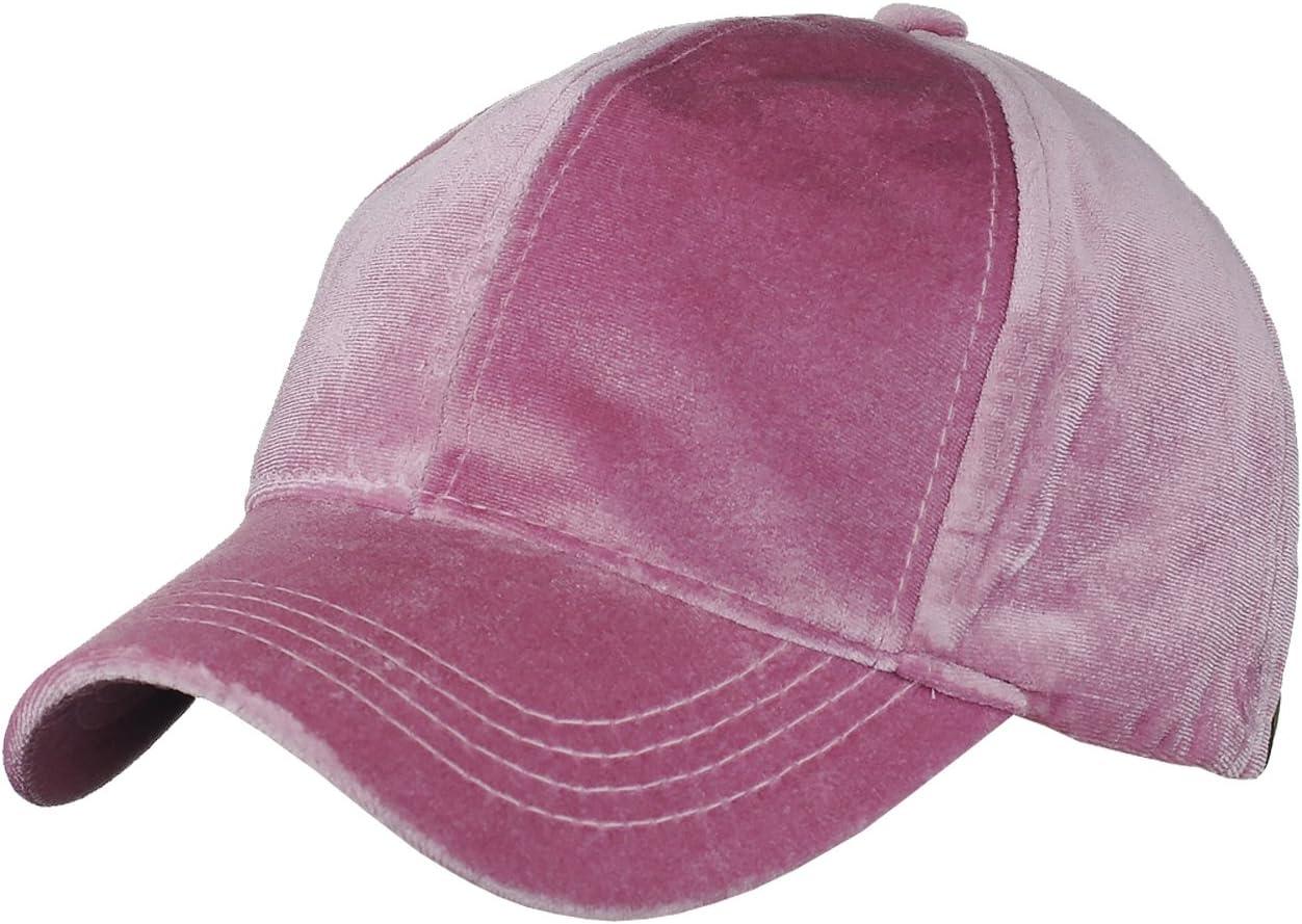 imageCC Ponycap Messy High Bun Ponytail Soft Velvet Adjustable Baseball Cap HatRose