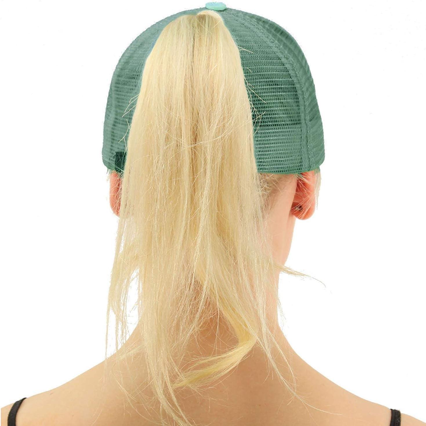 imageCC Ponytail Messy Buns Trucker Ponycaps Plain Glitter Mint Size One Size