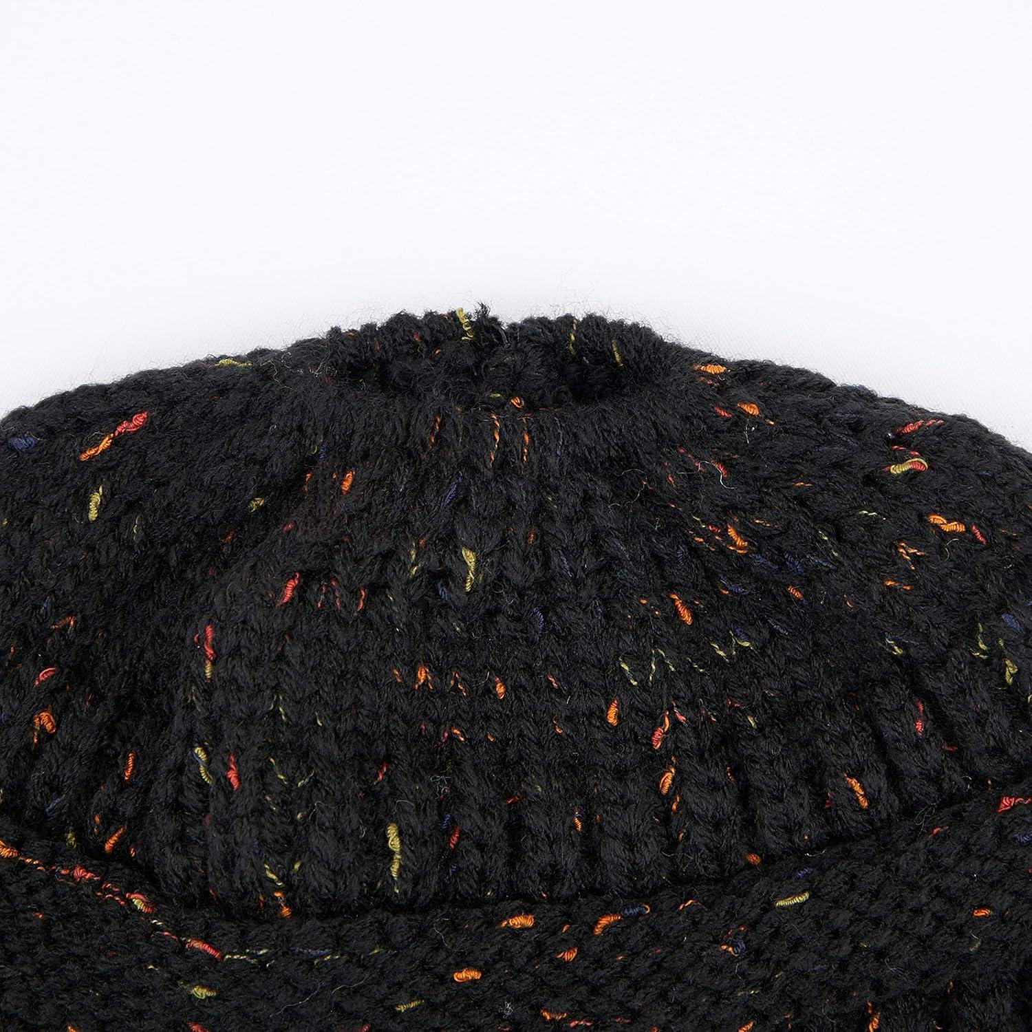 imageCC Ribbed Confetti Knit Beanie Tail Hat for Adult MB33Black