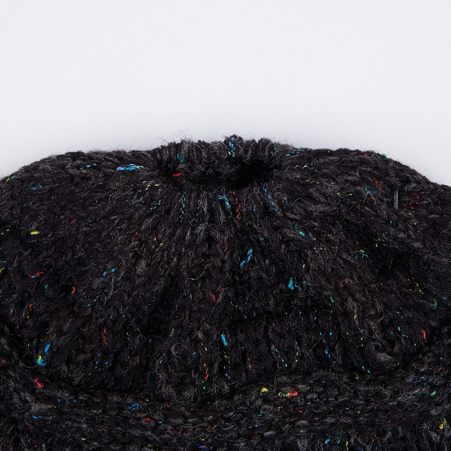 imageCC Ribbed Confetti Knit Beanie Tail Hat for Adult MB33Black Ombre