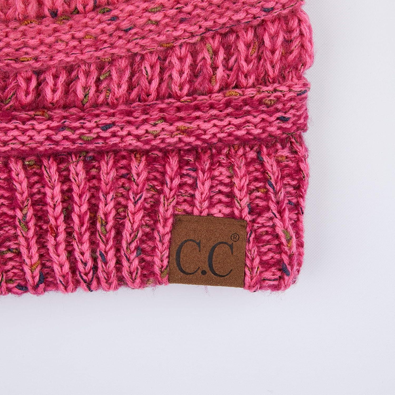 imageCC Ribbed Confetti Knit Beanie Tail Hat for Adult MB33Bubblegumpink Ombre