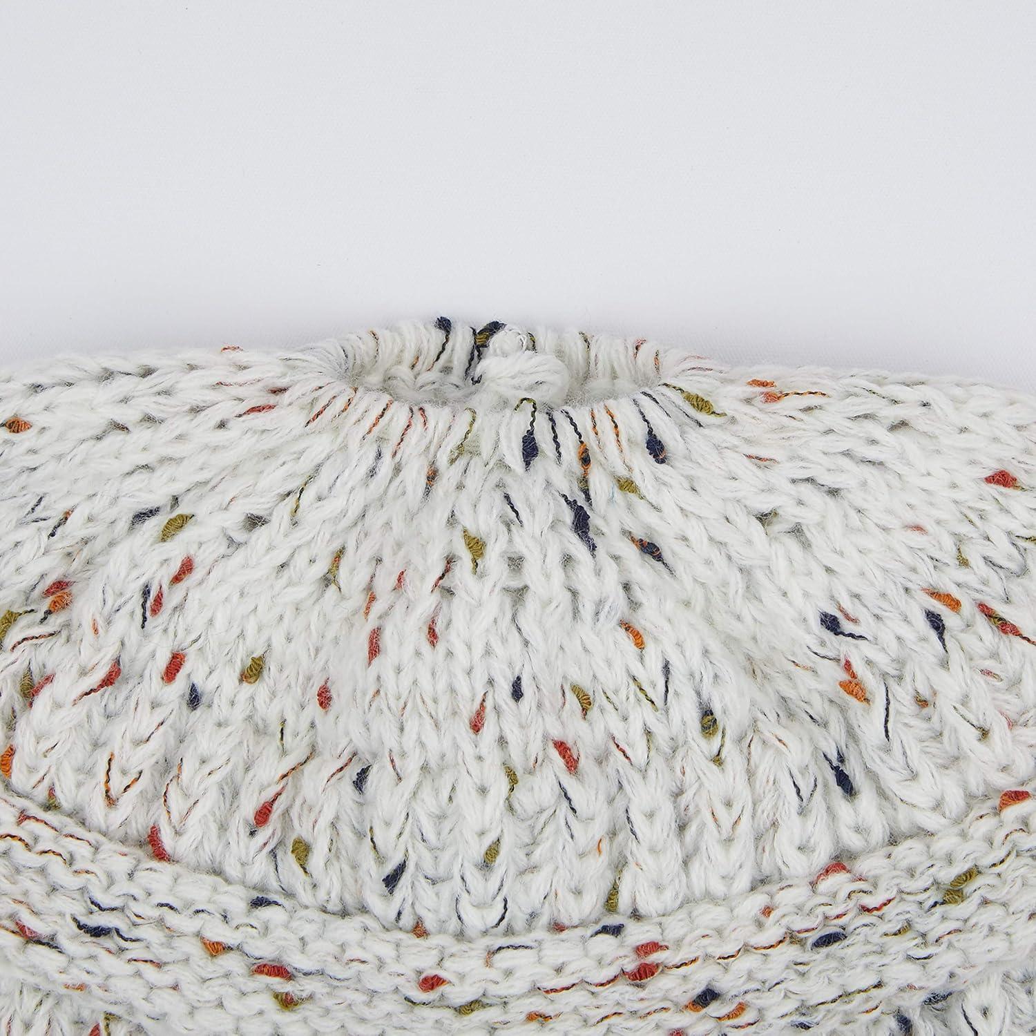 imageCC Ribbed Confetti Knit Beanie Tail Hat for Adult MB33Ivory