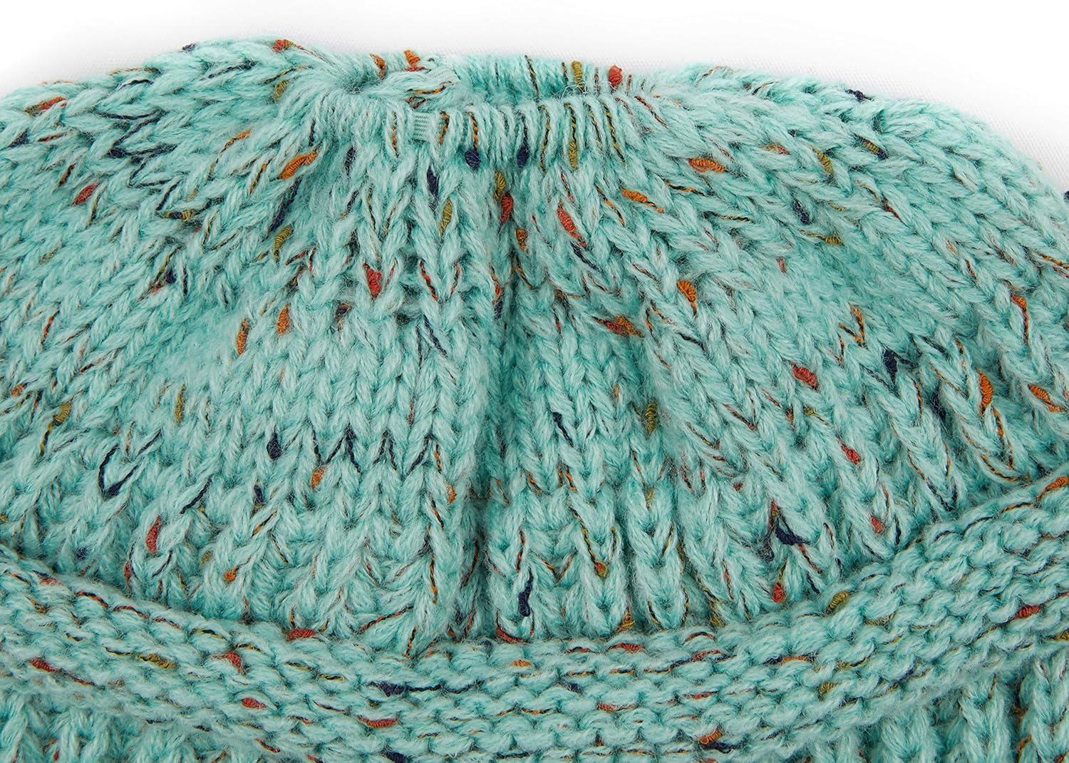 imageCC Ribbed Confetti Knit Beanie Tail Hat for Adult MB33Mint