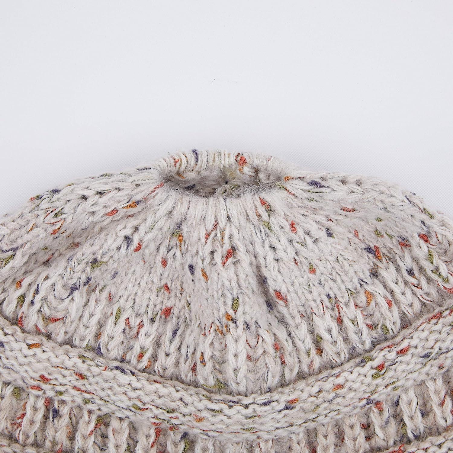 imageCC Ribbed Confetti Knit Beanie Tail Hat for Adult MB33Oatmeal Ombre
