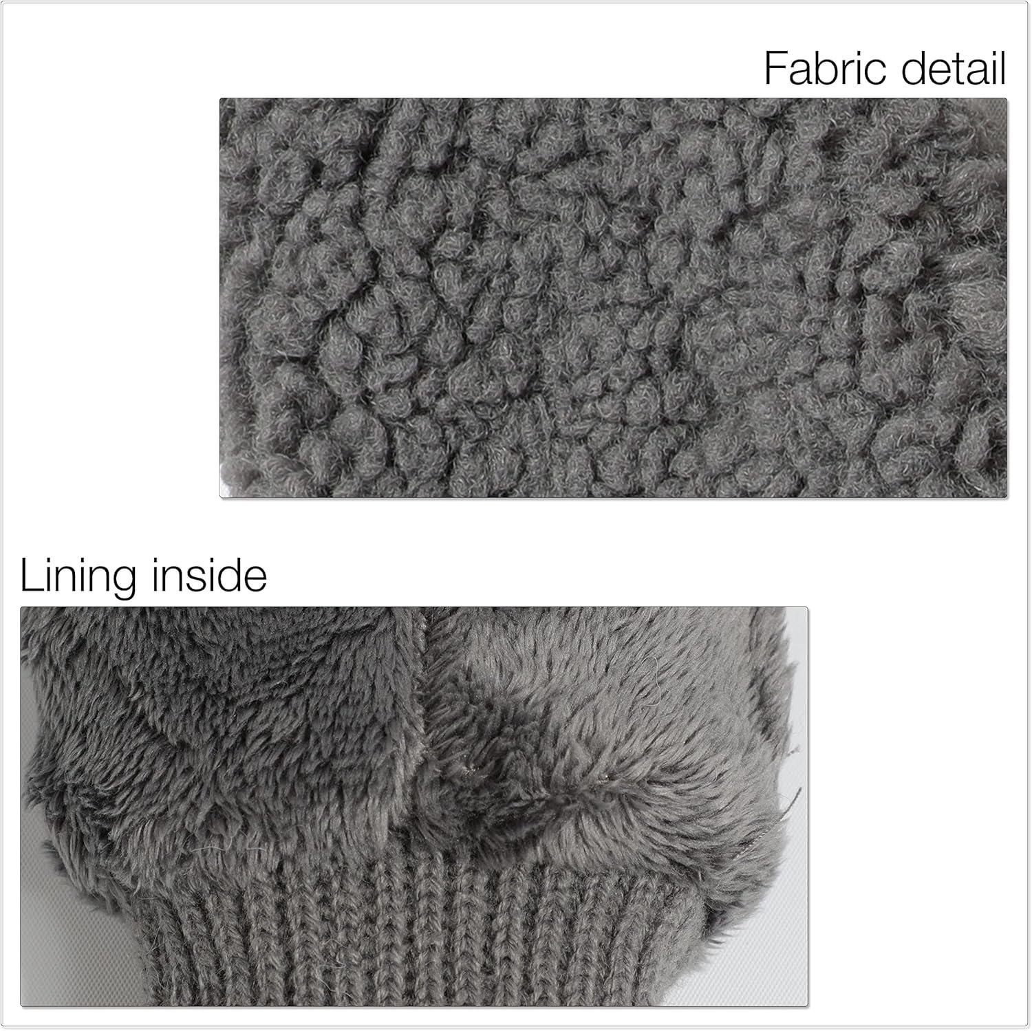 imageCC Sherpa Cuff Beanie Hat Suede Logo and Sherpa Mitten Gloves HAT008MT008Greygift Set