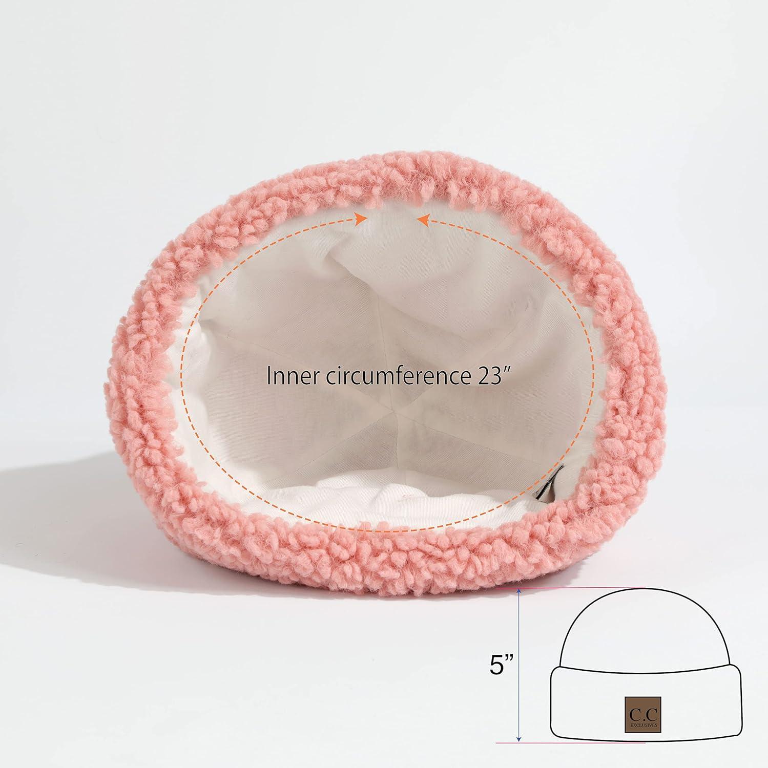 imageCC Sherpa Cuff Beanie Hat Suede Logo and Sherpa Mitten Gloves HAT008MT008Rosebeanie