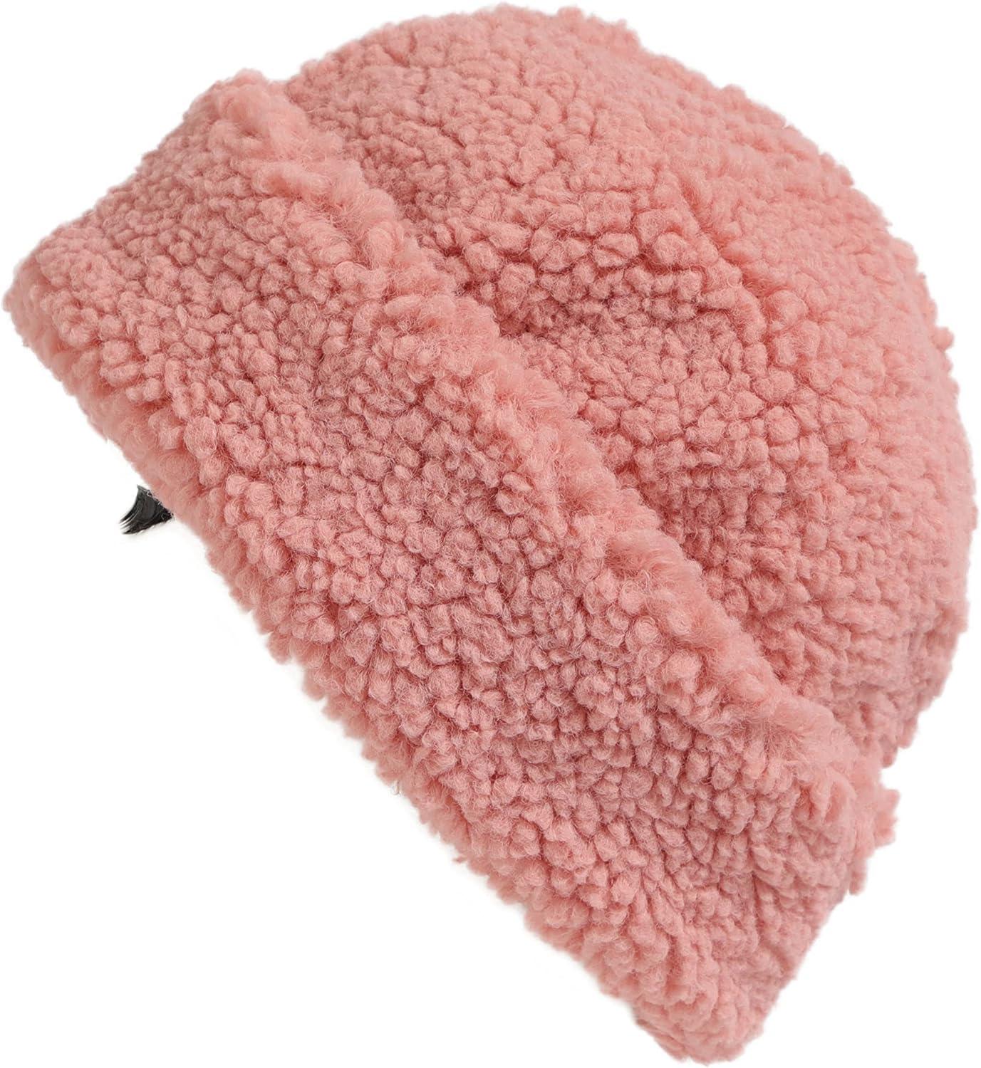 imageCC Sherpa Cuff Beanie Hat Suede Logo and Sherpa Mitten Gloves HAT008MT008Rosebeanie