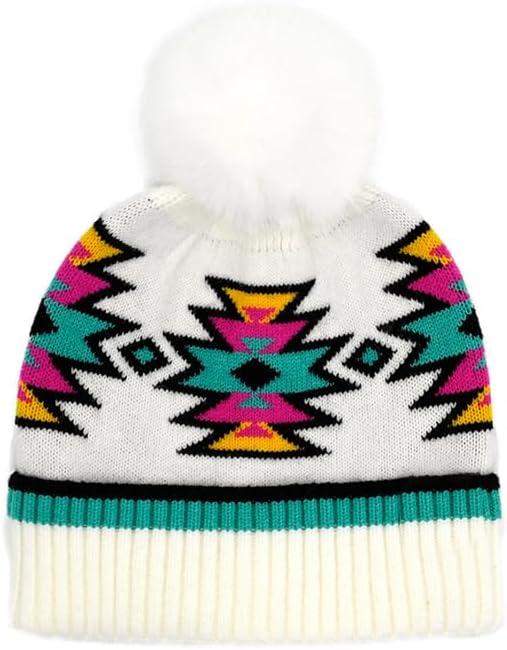 imageCC Southwest Pattern Pom Beanie for WomenAztecivory