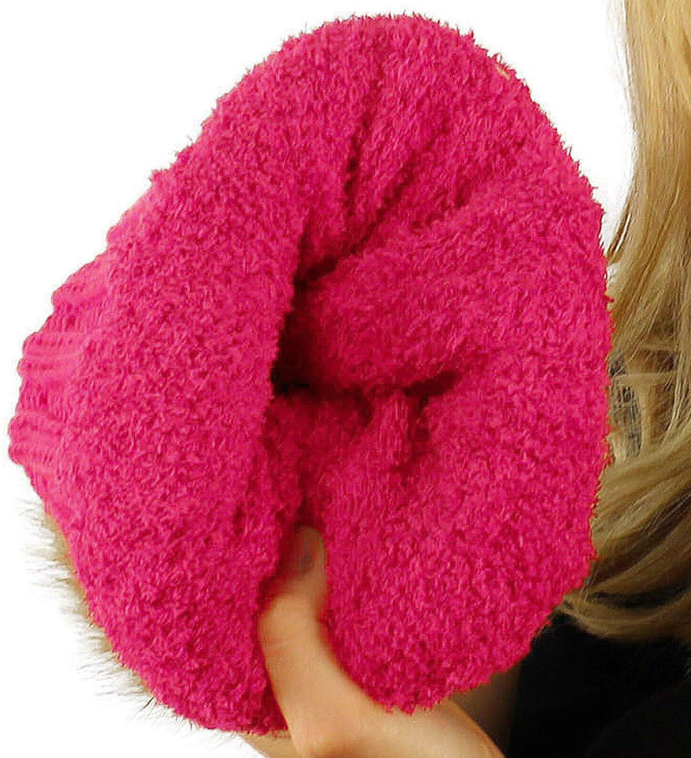 imageCC Toddler Sherpa Fuzzy Lining Baby Beanie Hat for Kid Chunky Knitted with Pom Pom for Boys Girls Ages 25 YearsCandy Pink