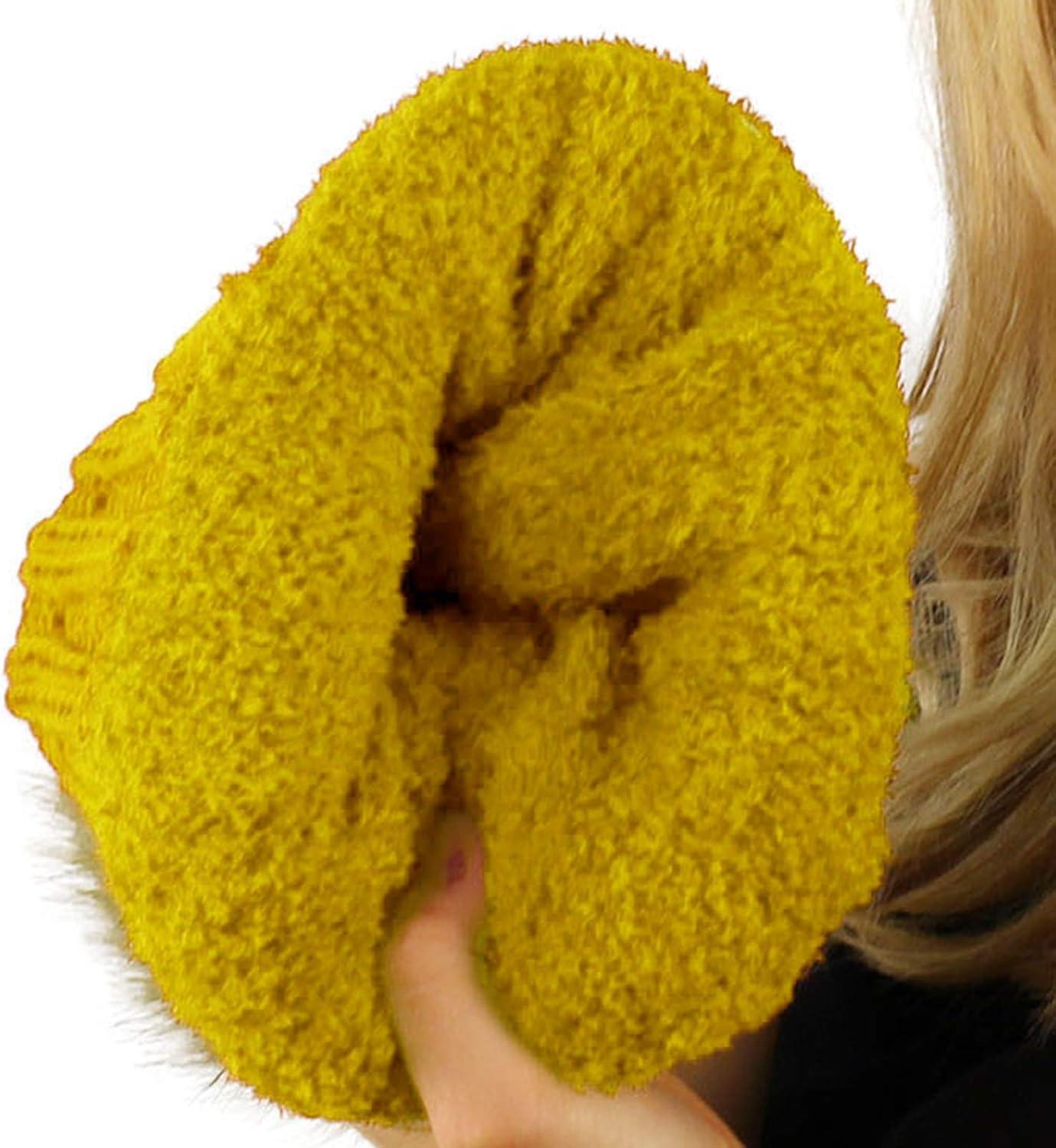 imageCC Toddler Sherpa Fuzzy Lining Baby Beanie Hat for Kid Chunky Knitted with Pom Pom for Boys Girls Ages 25 YearsMustard