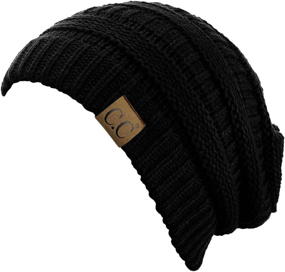imageCC Trendy Warm Chunky Soft Stretch Cable Knit BeanieBlack