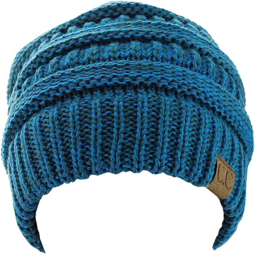 imageCC Trendy Warm Chunky Soft Stretch Cable Knit BeanieBlueTeal