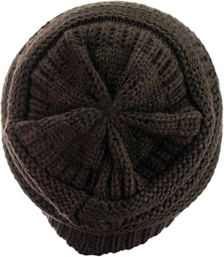 imageCC Trendy Warm Chunky Soft Stretch Cable Knit BeanieBrown