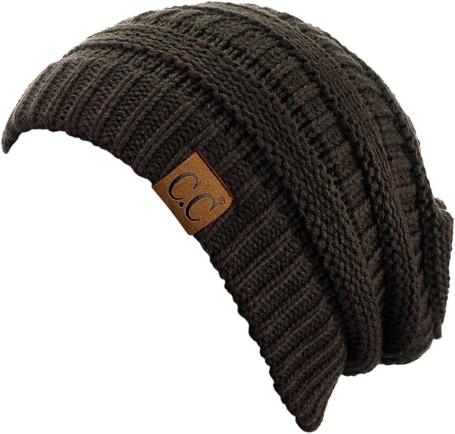 imageCC Trendy Warm Chunky Soft Stretch Cable Knit BeanieBrown
