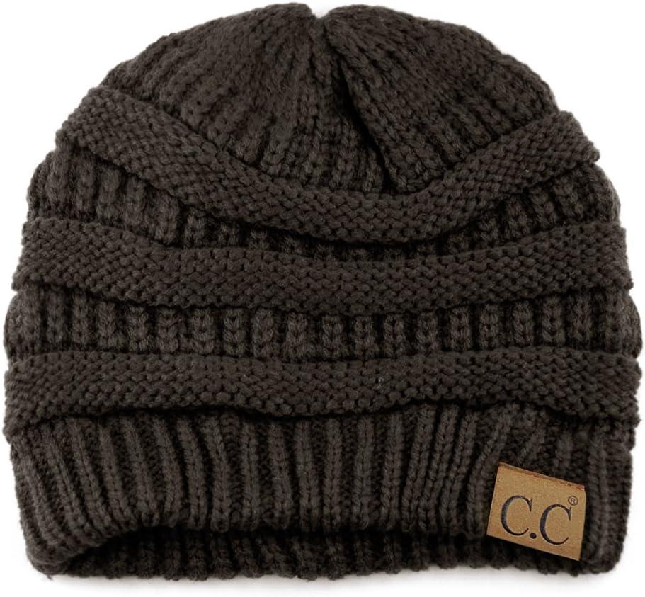 imageCC Trendy Warm Chunky Soft Stretch Cable Knit BeanieBrown