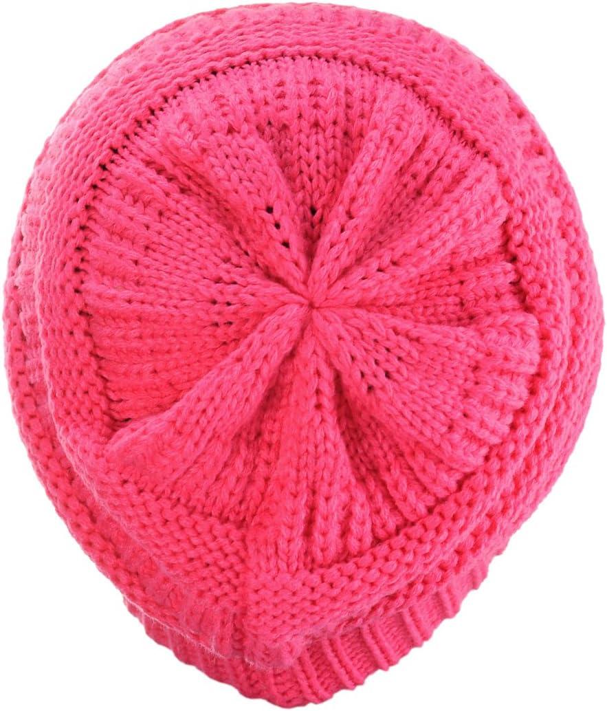 imageCC Trendy Warm Chunky Soft Stretch Cable Knit BeanieCandy Pink