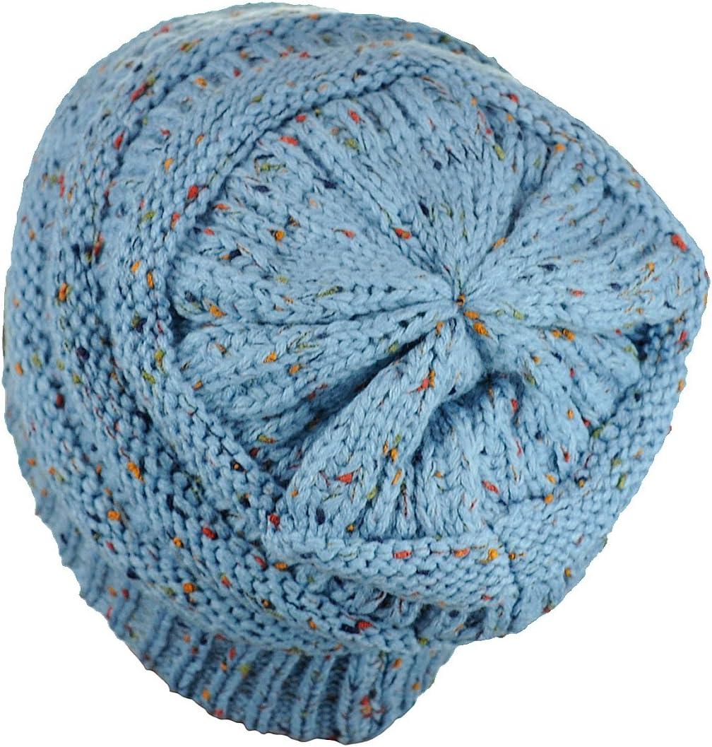 imageCC Trendy Warm Chunky Soft Stretch Cable Knit BeanieConfetti Denim