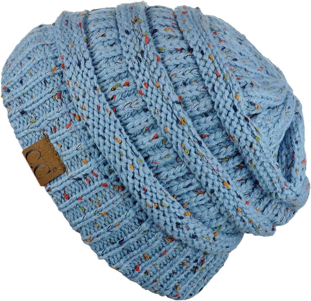 imageCC Trendy Warm Chunky Soft Stretch Cable Knit BeanieConfetti Denim