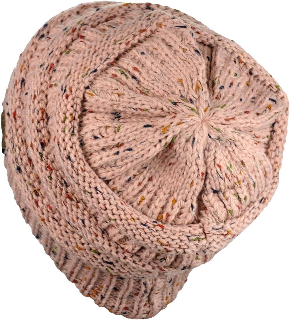 imageCC Trendy Warm Chunky Soft Stretch Cable Knit BeanieConfetti Indi Pink