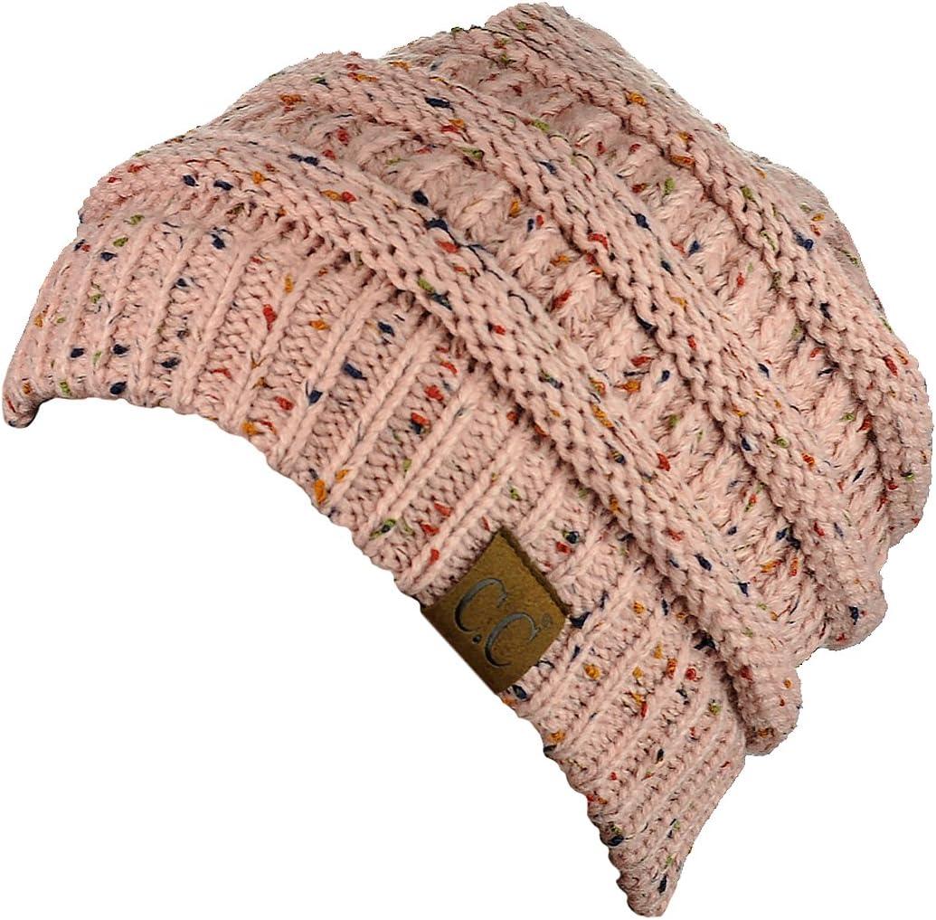 imageCC Trendy Warm Chunky Soft Stretch Cable Knit BeanieConfetti Indi Pink