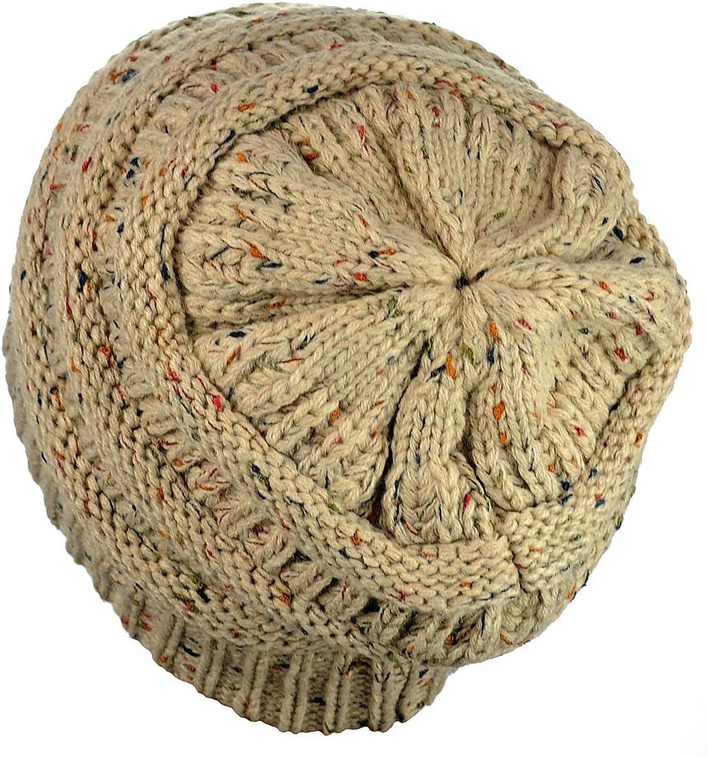 imageCC Trendy Warm Chunky Soft Stretch Cable Knit BeanieConfetti Latte