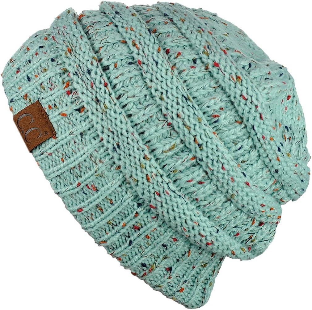 imageCC Trendy Warm Chunky Soft Stretch Cable Knit BeanieConfetti Mint