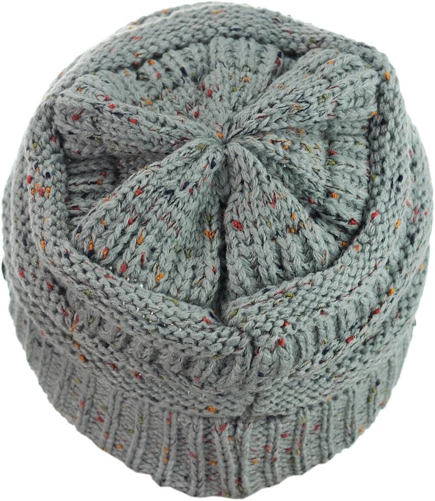 imageCC Trendy Warm Chunky Soft Stretch Cable Knit BeanieConfetti Natural Gray