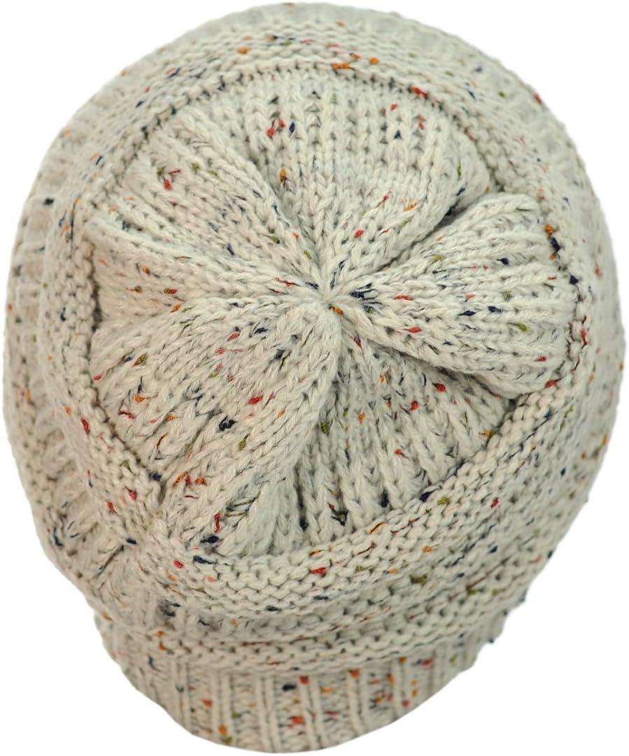 imageCC Trendy Warm Chunky Soft Stretch Cable Knit BeanieConfetti Oatmeal
