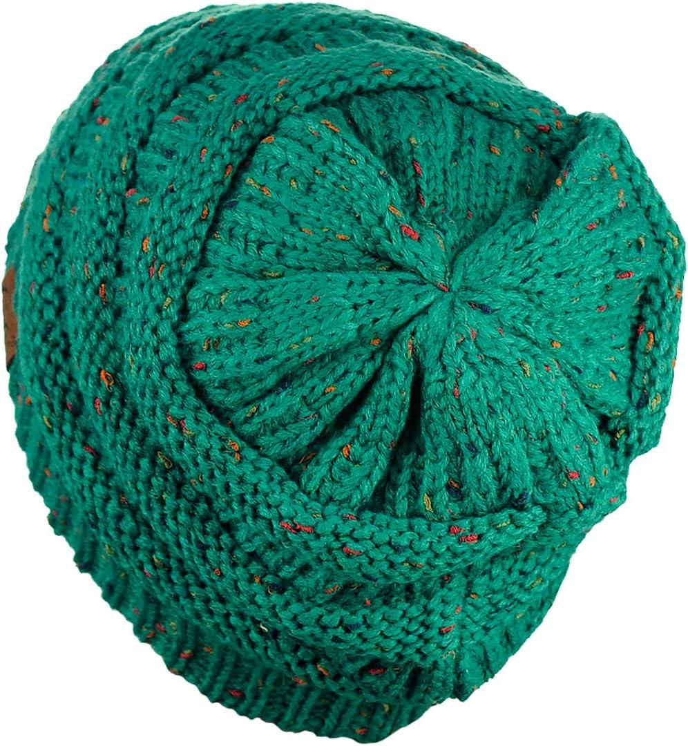 imageCC Trendy Warm Chunky Soft Stretch Cable Knit BeanieConfetti Sea Green