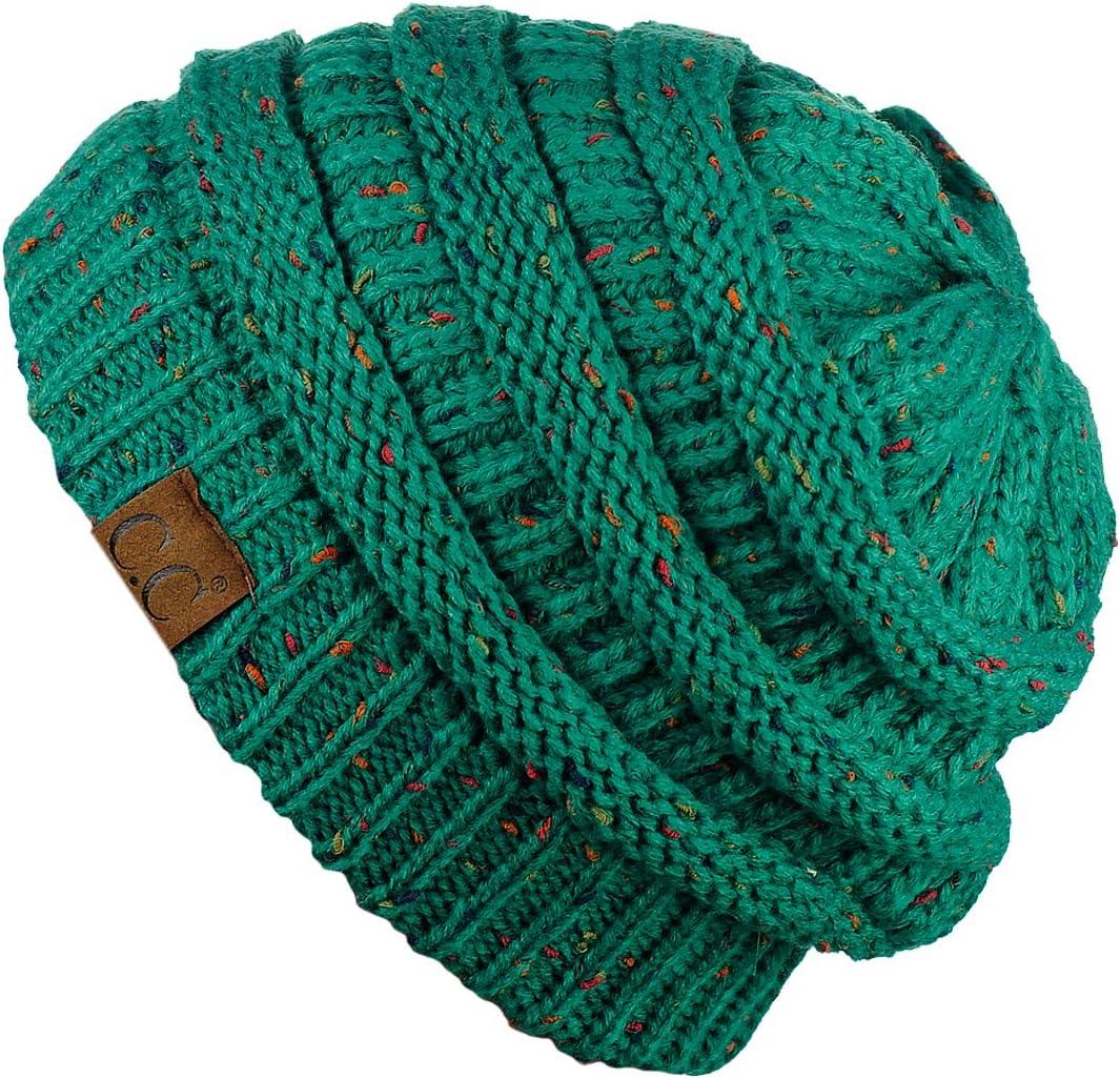 imageCC Trendy Warm Chunky Soft Stretch Cable Knit BeanieConfetti Sea Green