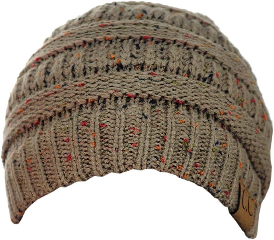 imageCC Trendy Warm Chunky Soft Stretch Cable Knit BeanieConfetti Taupe