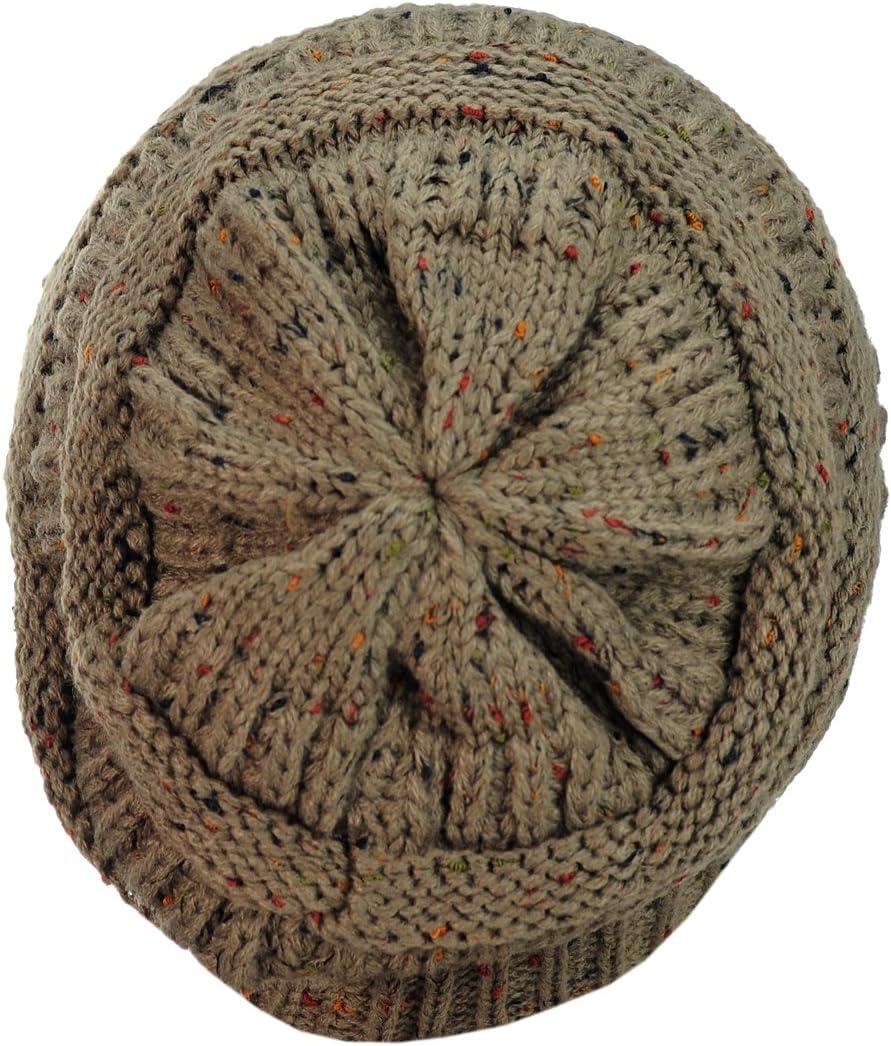imageCC Trendy Warm Chunky Soft Stretch Cable Knit BeanieConfetti Taupe