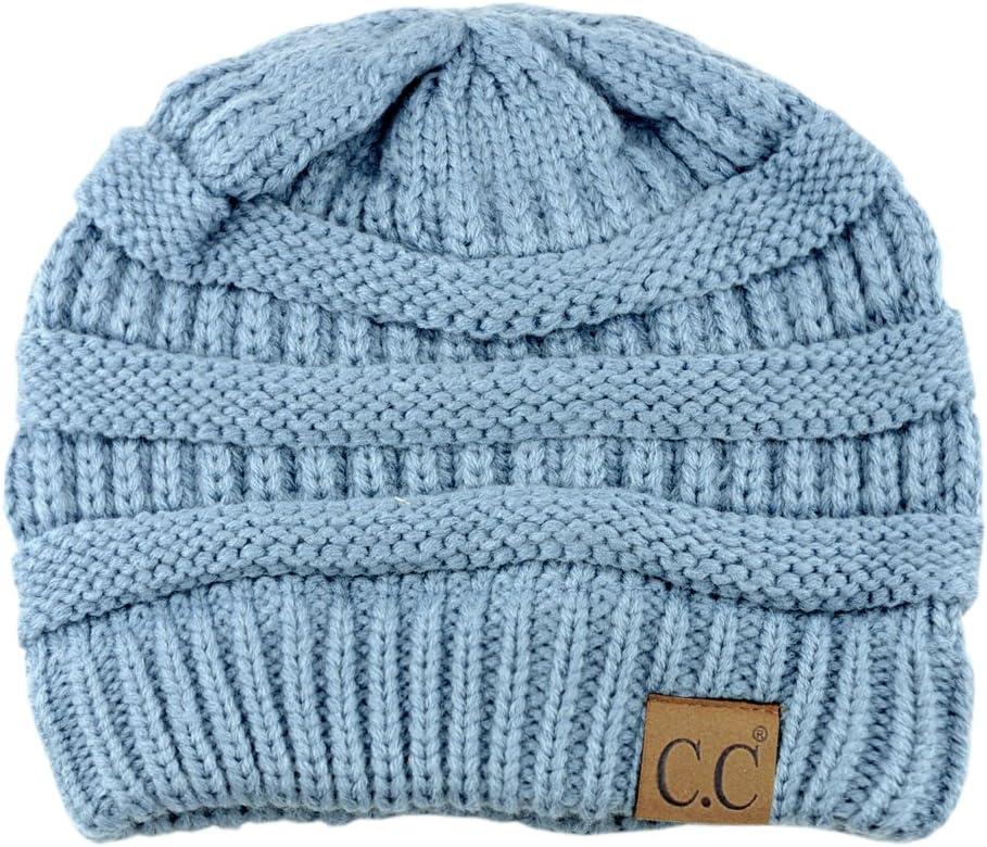 imageCC Trendy Warm Chunky Soft Stretch Cable Knit BeanieDenim