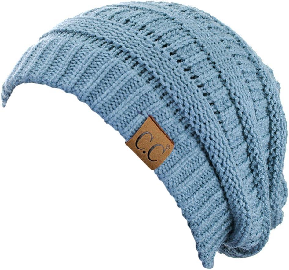 imageCC Trendy Warm Chunky Soft Stretch Cable Knit BeanieDenim