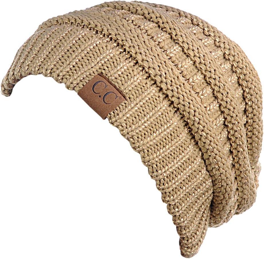 imageCC Trendy Warm Chunky Soft Stretch Cable Knit BeanieGold
