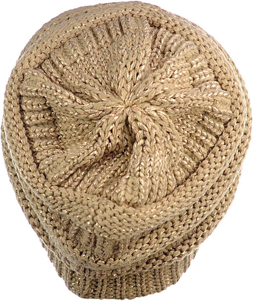 imageCC Trendy Warm Chunky Soft Stretch Cable Knit BeanieGold