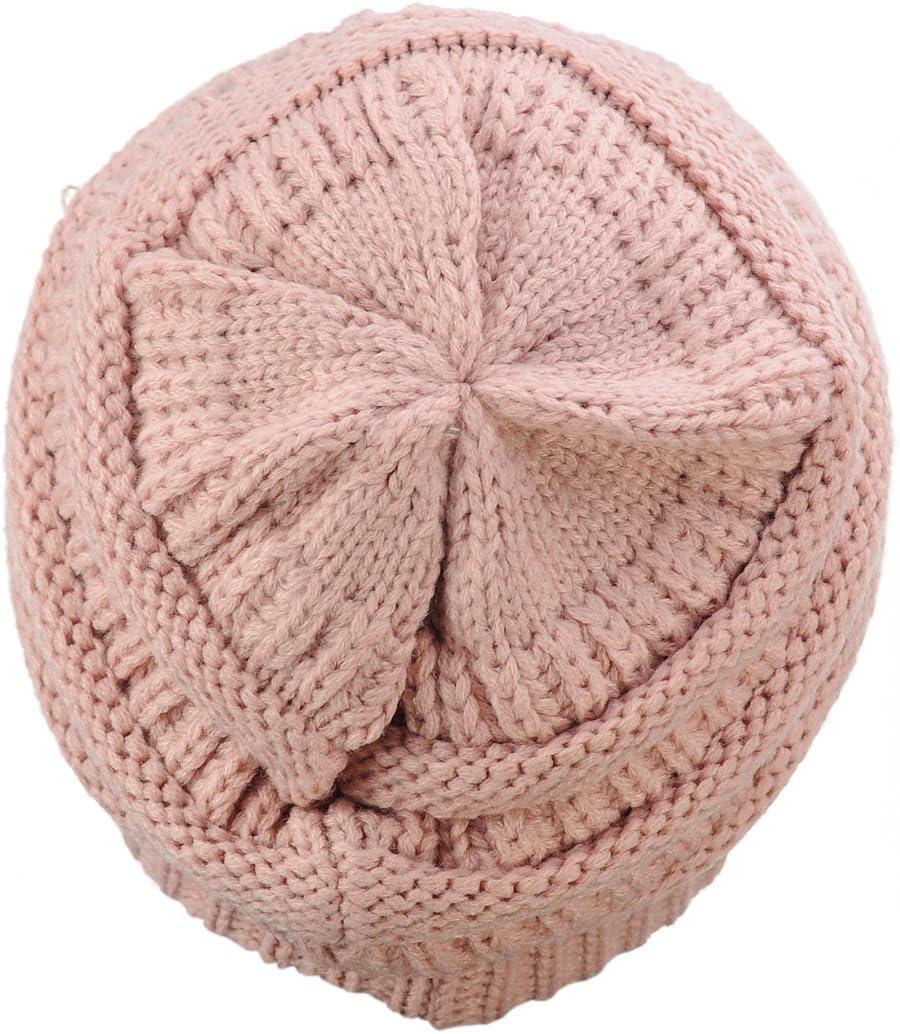imageCC Trendy Warm Chunky Soft Stretch Cable Knit BeanieIndi Pink