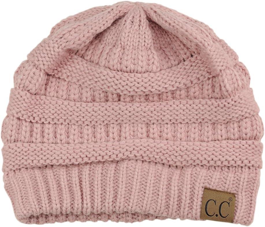 imageCC Trendy Warm Chunky Soft Stretch Cable Knit BeanieIndi Pink