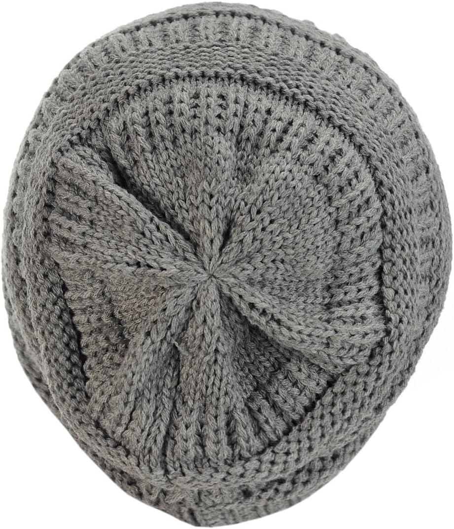 imageCC Trendy Warm Chunky Soft Stretch Cable Knit BeanieLight Melange Gray