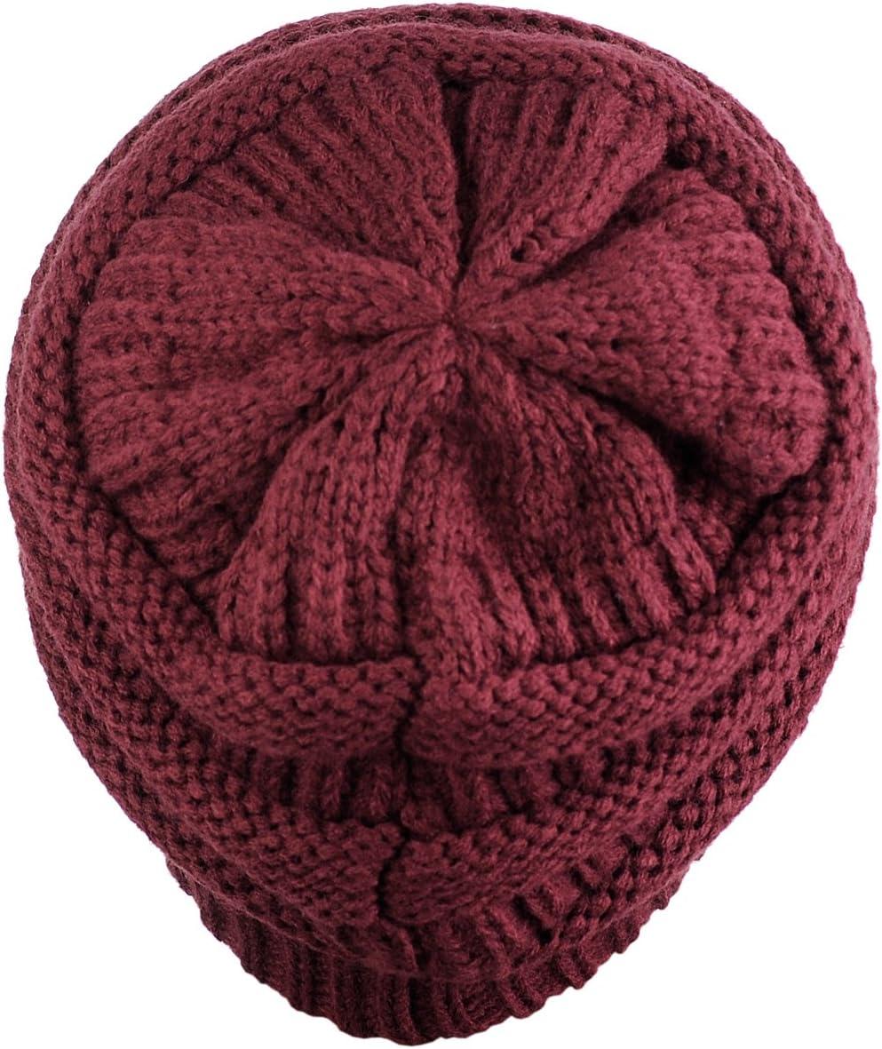 imageCC Trendy Warm Chunky Soft Stretch Cable Knit BeanieMaroon