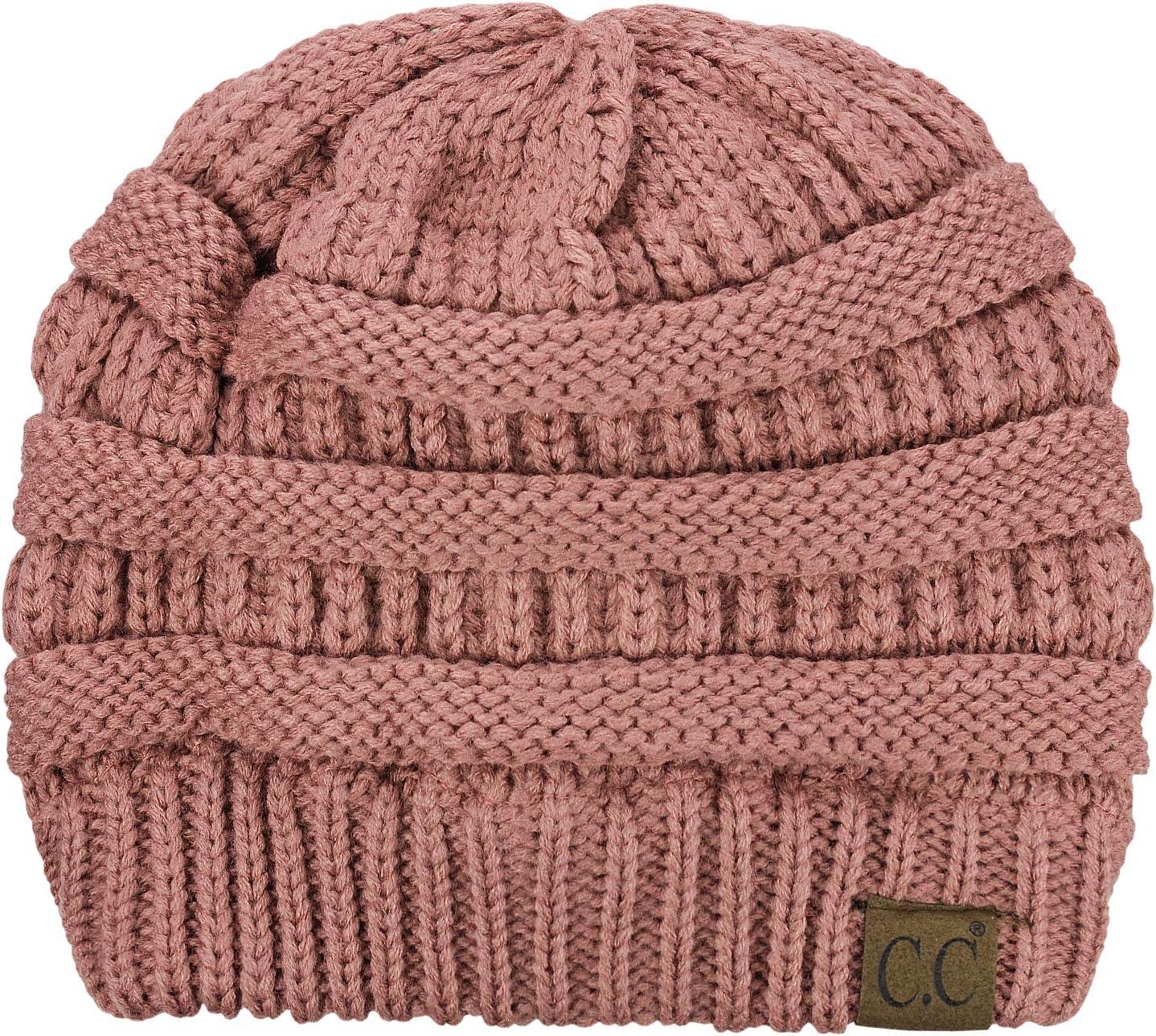 imageCC Trendy Warm Chunky Soft Stretch Cable Knit BeanieMauve