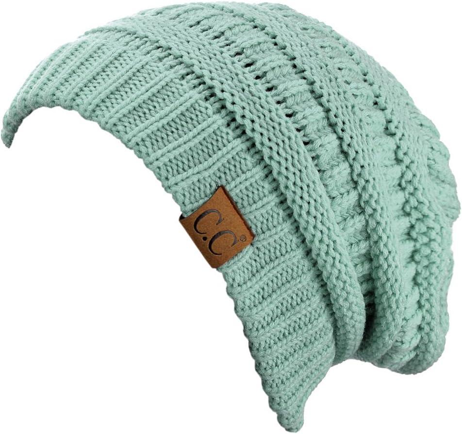 imageCC Trendy Warm Chunky Soft Stretch Cable Knit BeanieMint