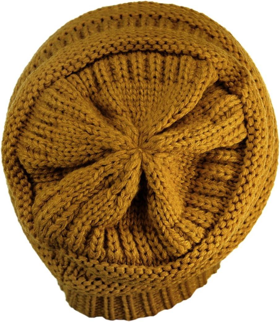 imageCC Trendy Warm Chunky Soft Stretch Cable Knit BeanieMustard