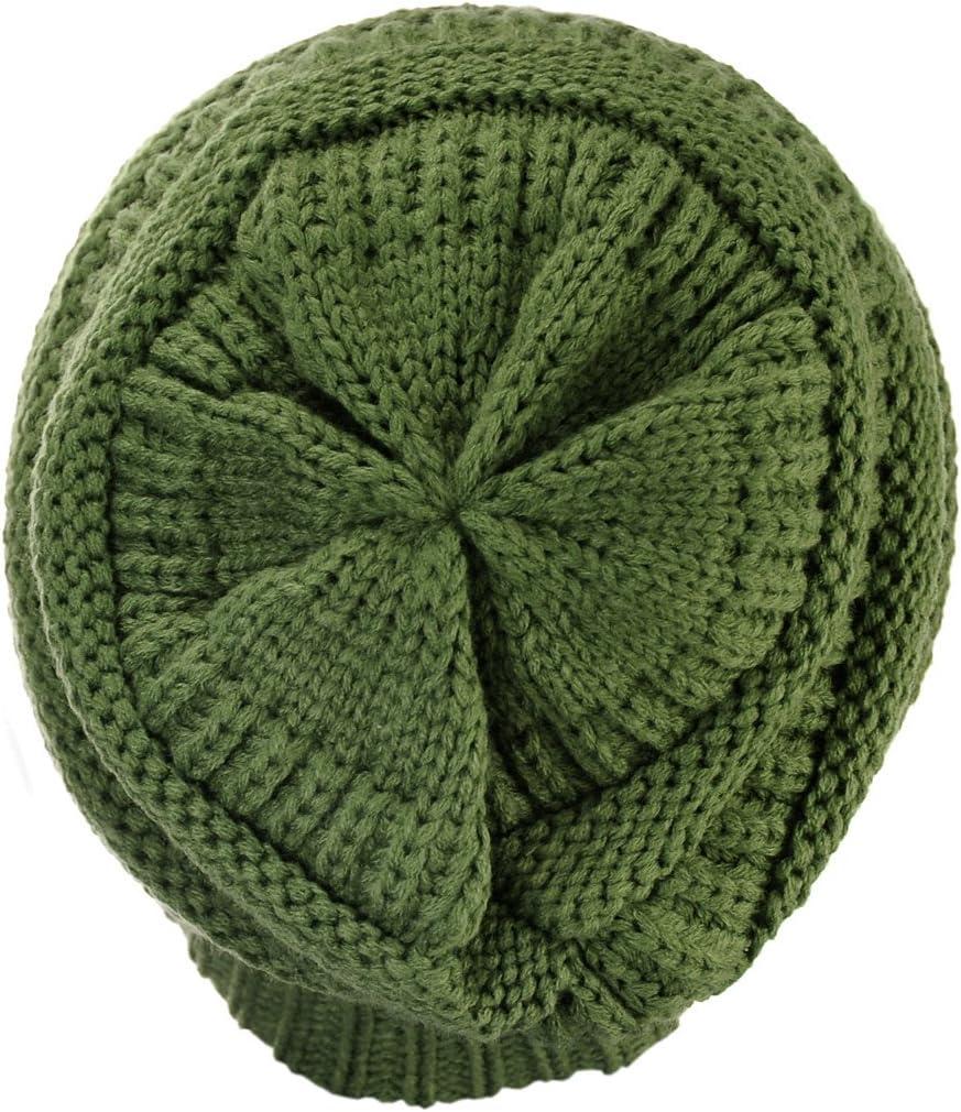 imageCC Trendy Warm Chunky Soft Stretch Cable Knit BeanieOlive