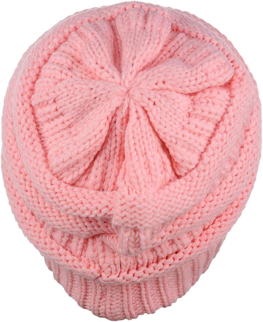imageCC Trendy Warm Chunky Soft Stretch Cable Knit BeaniePale Pink