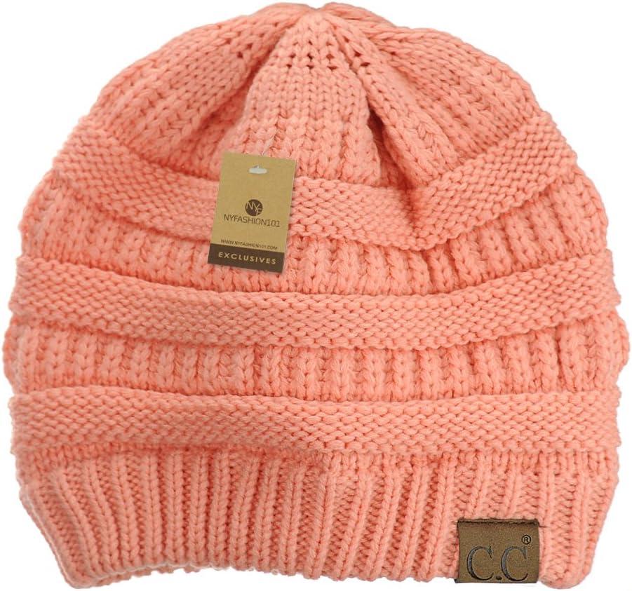 imageCC Trendy Warm Chunky Soft Stretch Cable Knit BeaniePeach