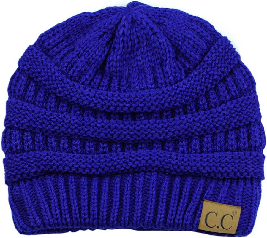 imageCC Trendy Warm Chunky Soft Stretch Cable Knit BeanieRoyal